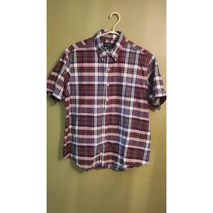 Ralph Lauren Multicolor Plaid Cotton‎ Button Down Short Sleeve Shirt XL